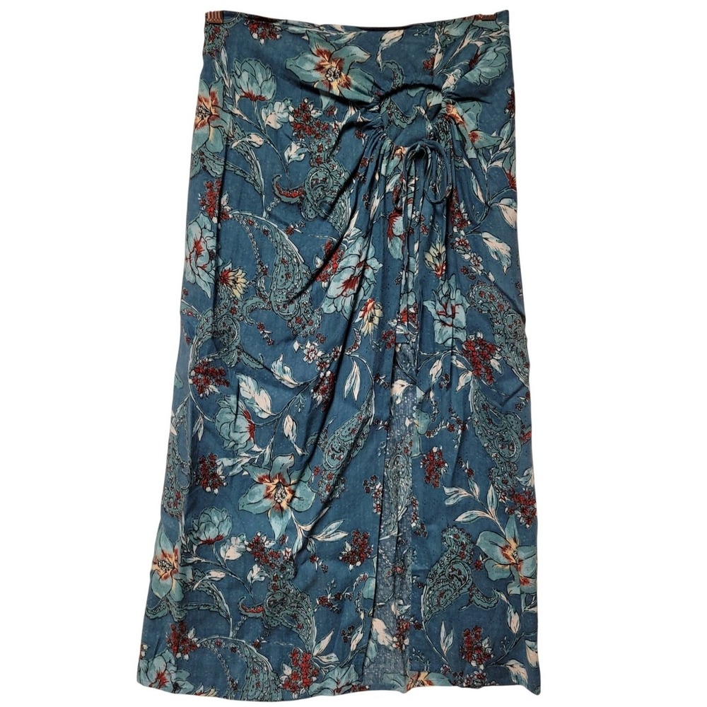 Teal Floral Layered‎ Midi Skirt Party Going Out Vacation Fairy Y2K New Size S